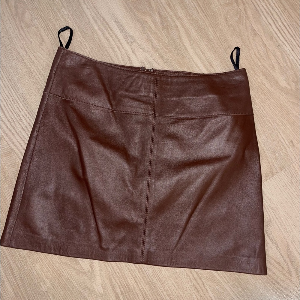 Vintage Bebe Brown Leather Mini Skirt